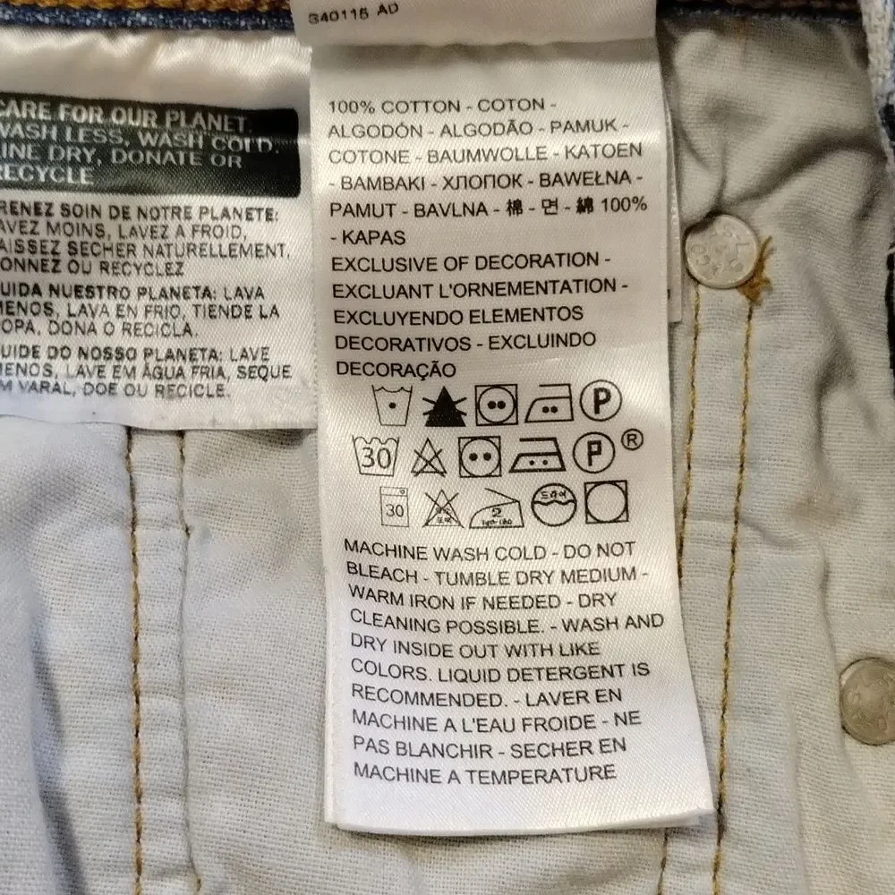 Levi's 501s Distressed Skinny Jeans Button Fly Sz 27x28 - Picture 9 of 12